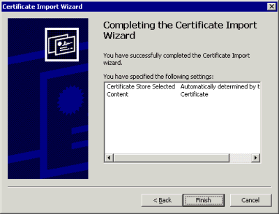 New Certificate Import dialog box 4