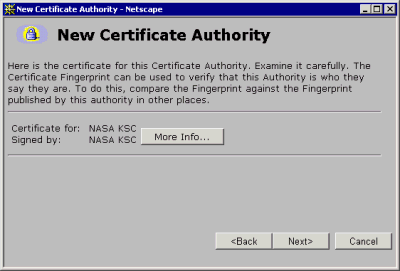 New Certificate Authority dialog box 3