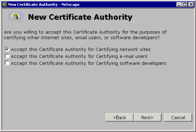New Certificate Authority dialog box 4